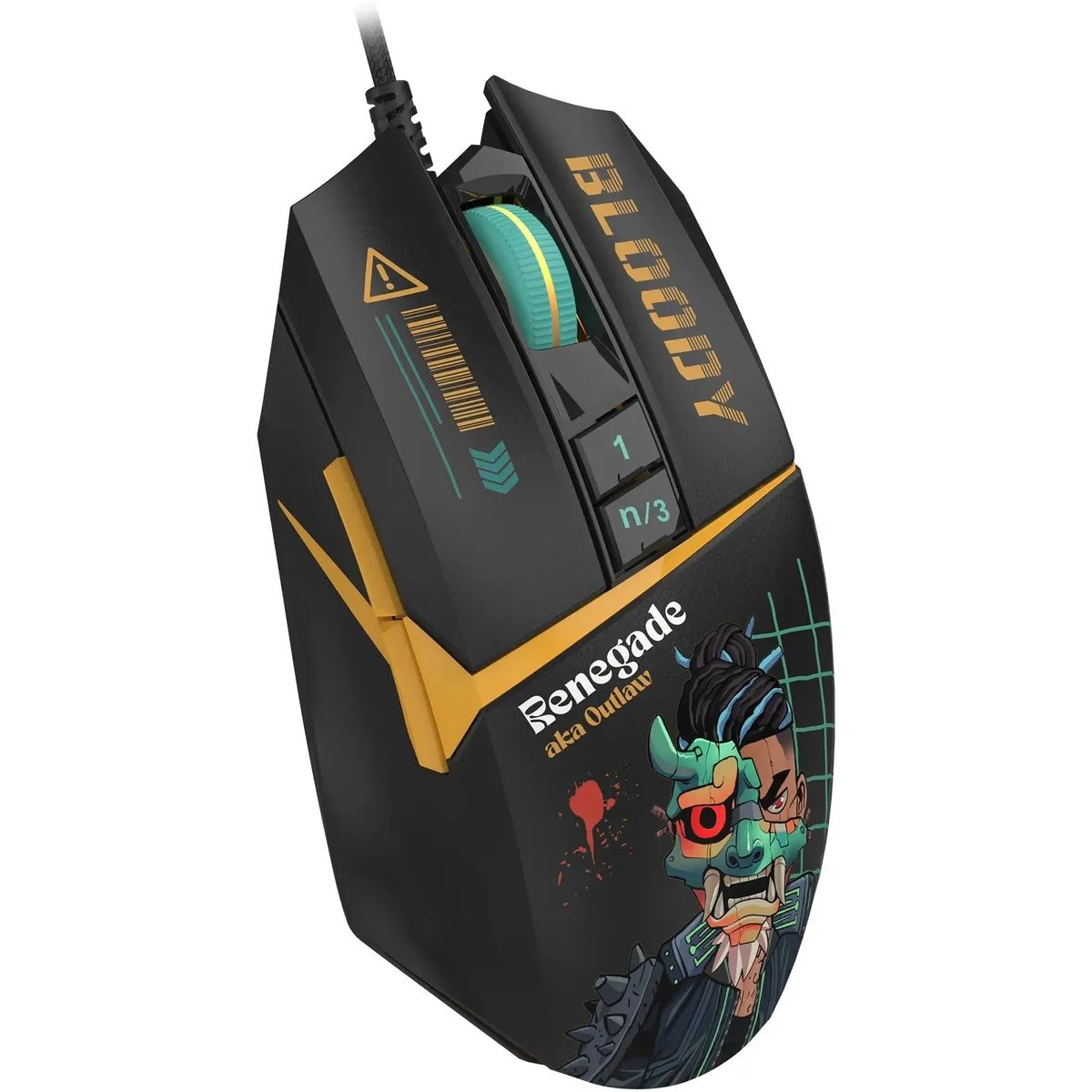 Мышь Bloody W63 Max Renegade, рисунок, Черный детальное изображение - 2