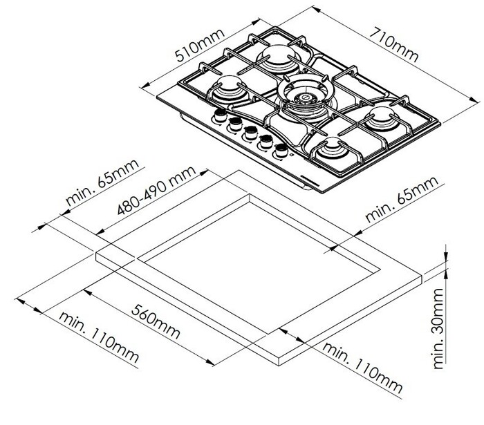 Варочная поверхность Kuppersberg FG 73 B, Черный №2