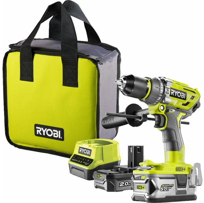 Аккумуляторная дрель-шуруповерт Ryobi R18PD7-252S ONE+ 5133004391, 18 В, 85 Нм, 2/5 А·ч №1