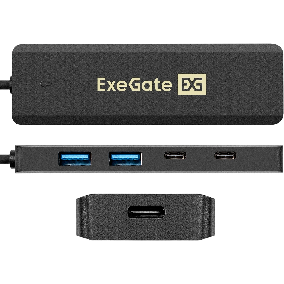 USB-концентратор ExeGate DUB-2C2P/5G, Черный детальное изображение - 2