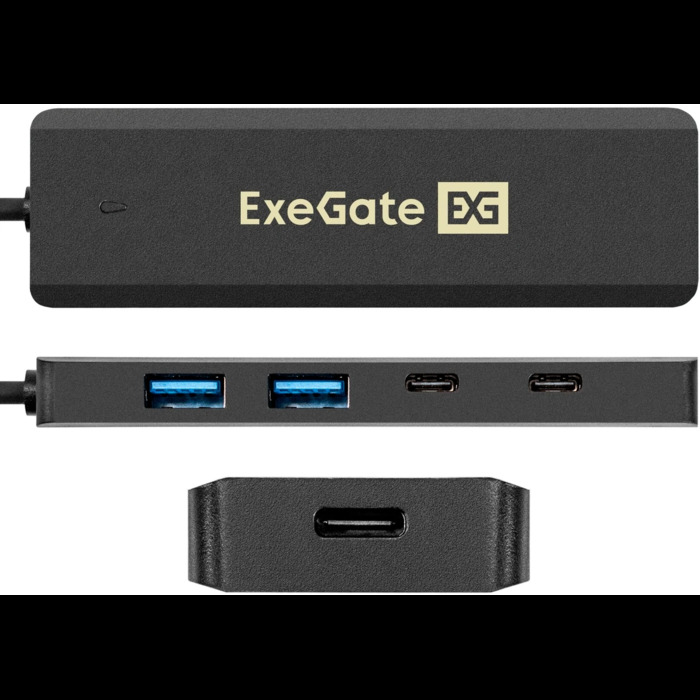 USB-концентратор ExeGate DUB-2C2P/5G, Черный №2
