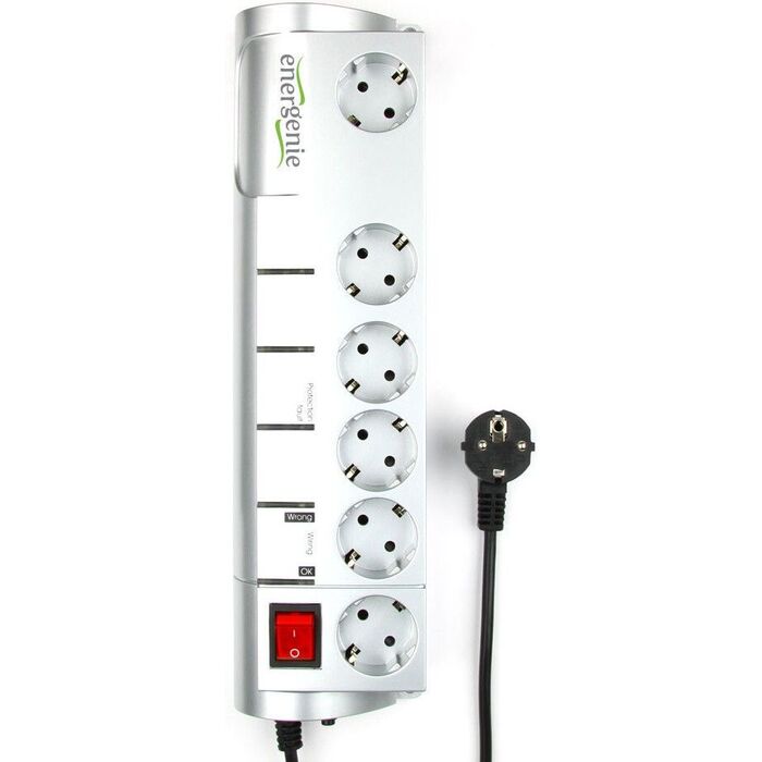 Сетевой фильтр Energenie SISN-SILVER-10, 3 м,  №1