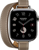Смарт-часы Apple Watch Hermes Series 10 42 мм, Silver Titanium Case with Attelage Double Tour Etoupe, Серебристый/Cветло-коричневый вариант - 2