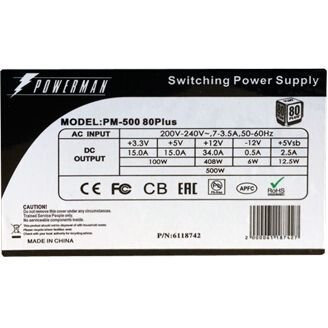 Блок питания PowerMan PM-500ATX OEM, 500 Вт детальное изображение - 4