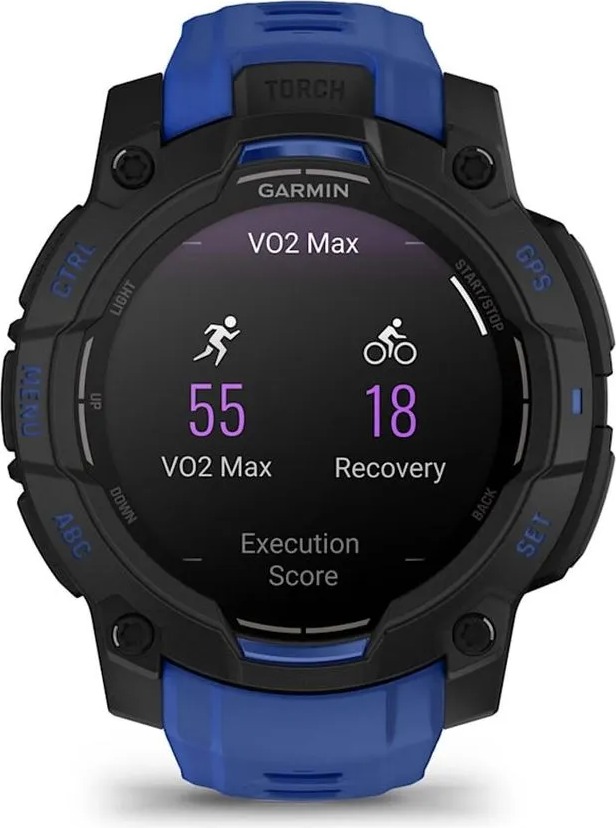 Смарт-часы Garmin Instinct 3 Amoled, Black with Black/Bolt Blue Silicone Limited edition, 45 мм, Синий детальное изображение - 7