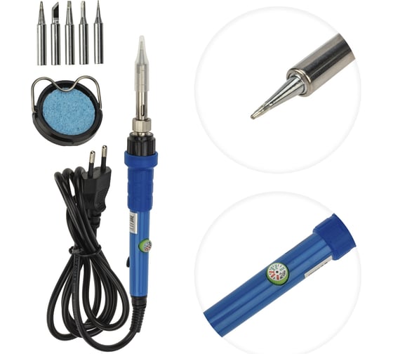 Паяльник REXANT с регулировкой температуры, подставка, 5 жал, керамический, 220-480c 12-0614, 60 Вт детальное изображение - 1