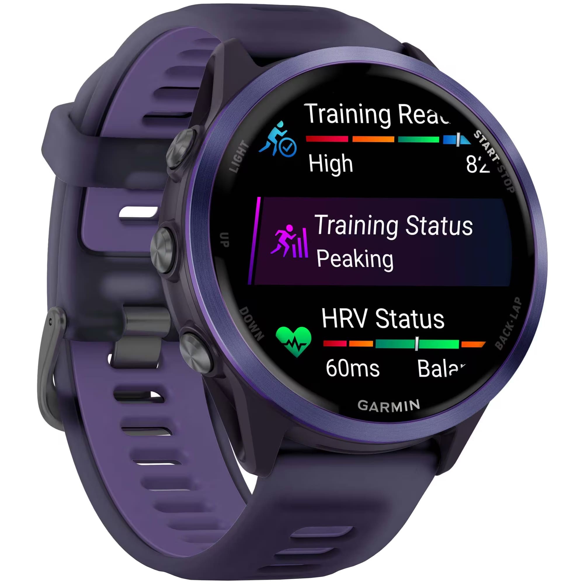 Умные часы Garmin Forerunner 570 47 мм, Темно-серый, алюминиевый безель цвета индиго, пурпурный/индиго ремешок детальное изображение - 2
