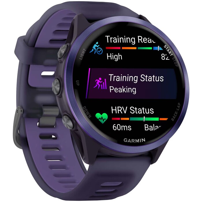 Умные часы Garmin Forerunner 570 47 мм, Темно-серый, алюминиевый безель цвета индиго, пурпурный/индиго ремешок №2