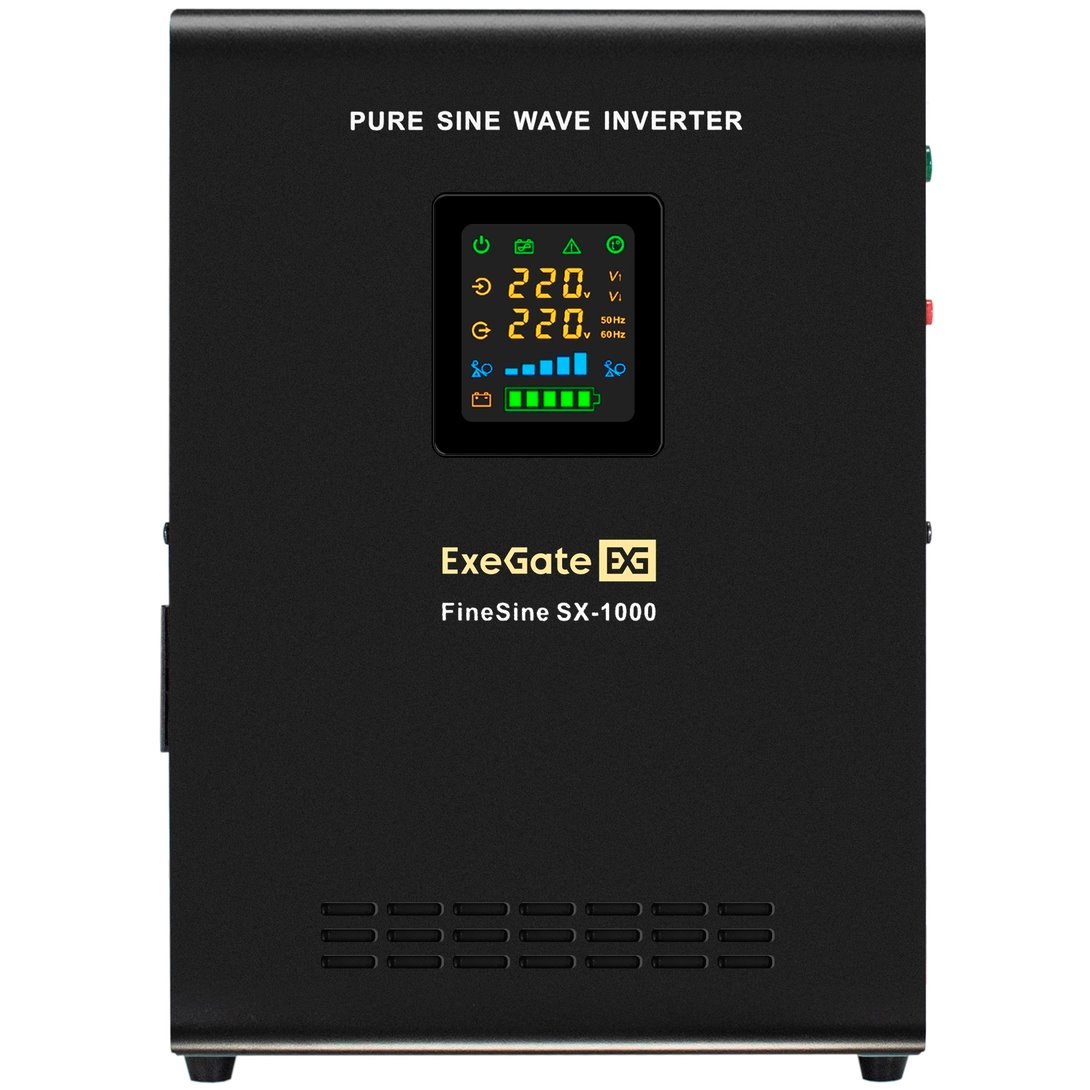 ИБП ExeGate FineSine SX-1000.LCD.AVR.2SH + DT 12120 (120Ач) + батарея детальное изображение - 3