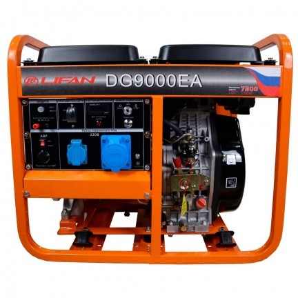 Генератор дизельный с воздушным охлаждением LIFAN DG9000EA, открытый, 7 кВт, Оранжевый детальное изображение - 5