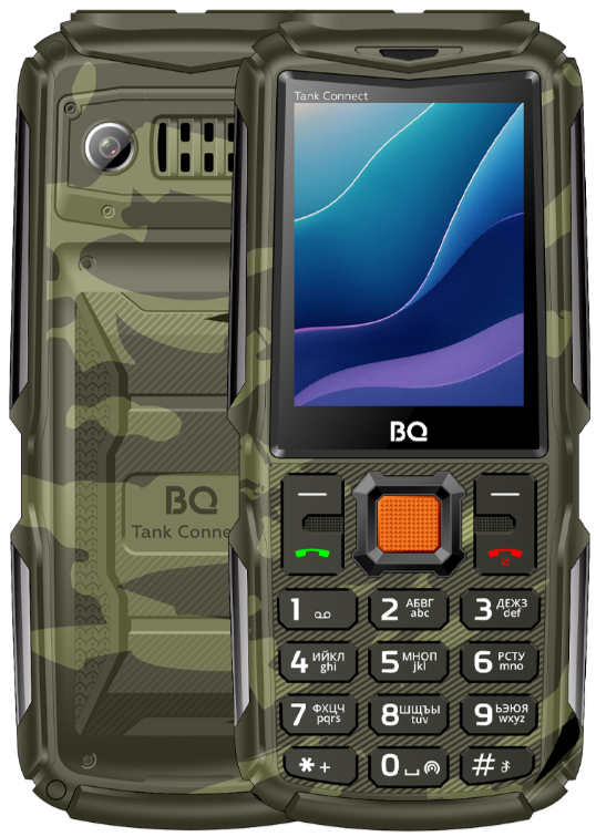 Мобильный телефон BQ 2430L Tank Connect, 32 Мб, Камуфляж/Черный, Mini-SIM + nano-SIM детальное изображение - 2