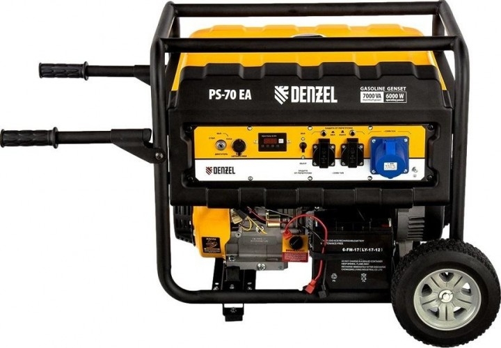 Генератор бензиновый Denzel PS 70 EA 946894, 6 кВт, Желтый детальное изображение - 2