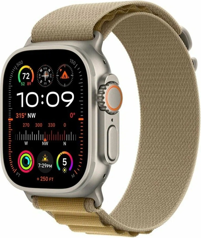 Умные часы Apple Watch Ultra 2 2024, 49 мм, Natural Titanium Case with Tan Alpine Loop (M) №1