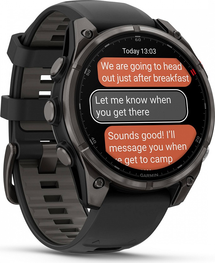 Смарт-часы Garmin fenix 8 Pro AMOLED DLC, 47 мм, угольно-серый, черный силиконовый ремешок детальное изображение - 3