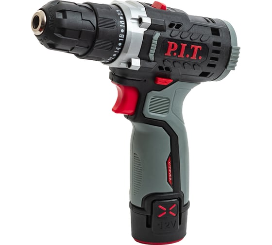 Дрель аккумуляторная P.I.T. X-DRIVER 12В, 22Нм, 10 мм, 2ск, 0-350/1350, 1x2,0Ач, ЗУ, коробка PBM12K-10A/1, 12 В детальное изображение - 1