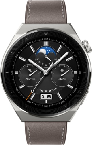 Смарт-часы Huawei Watch GT 3 Pro Titanium 46 мм, Серый, Gray Leather детальное изображение - 2