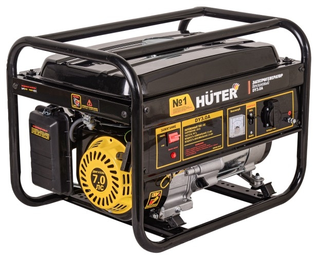 Генератор бензиновый HUTER DY3.0A 64/1/56, 2.5 кВт, Черный детальное изображение - 1