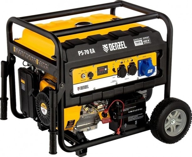 Генератор бензиновый Denzel PS 70 EA 946894, 6 кВт, Желтый детальное изображение - 5