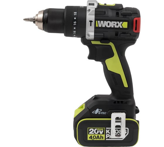 Аккумуляторная ударная дрель-шуруповерт WORX Professional WU373.2, 20 В, 95 Нм, 4 А·ч детальное изображение - 4