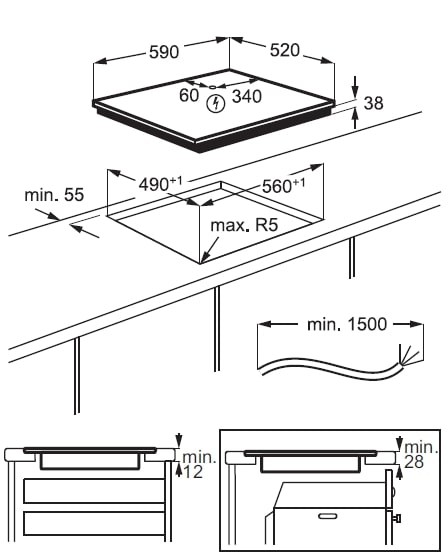 Электрическая варочная панель Electrolux CKE 6450 WC, Белый детальное изображение - 2
