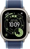 Умные часы Apple Watch Ultra 3 49 мм, Natural Titanium Case with Blue/Bright Blue Trail Loop (M/L), Синий/Светло-голубой вариант - 2