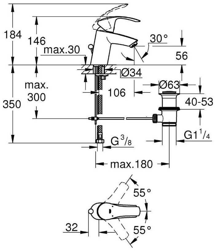 Смеситель Grohe Eurosmart 33265002 №2