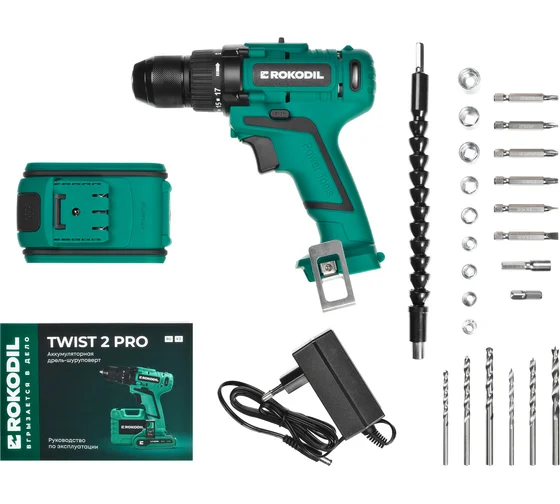 Аккумуляторная дрель-шуруповерт Rokodil Twist Pro 1045101, 18 В, 50 Нм, 2 А·ч  детальное изображение - 3