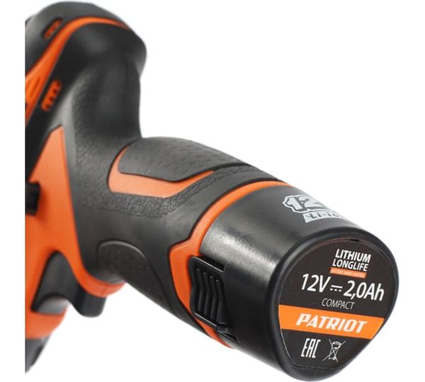 Аккумуляторная дрель-шуруповерт PATRIOT BR 115Li 180201115, 12 В, 25 Нм, 2 А·ч  детальное изображение - 7