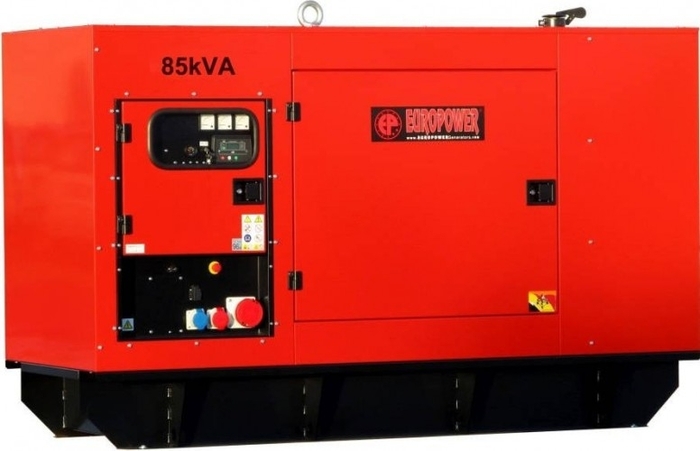 Генератор дизельный EUROPOWER EPS 85 TDE 790108513, в кожухе, 68 кВт, Красный №1
