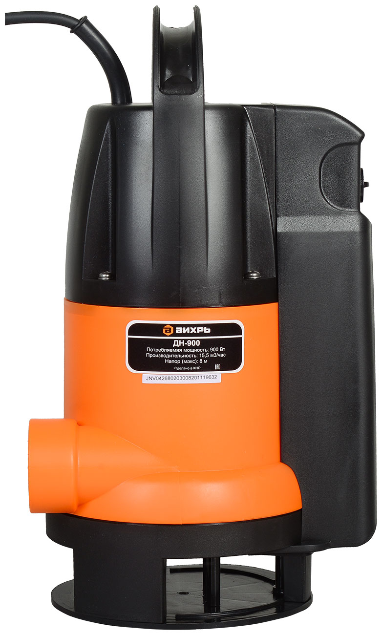 Насос Вихрь ДН-900, 258 л/мин, 40 мм, напор 8 м, d=40 мм, 900 Вт, Оранжевый детальное изображение - 2