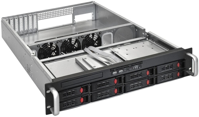 Серверный корпус ExeGate Pro 2U550-HS08, без БП, Черный №2