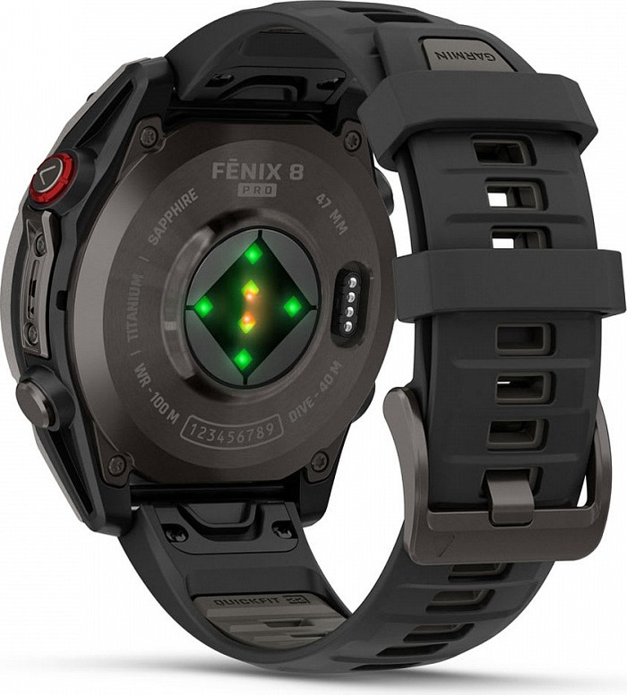 Смарт-часы Garmin Fenix 8 Pro AMOLED DLC, 51 мм, угольно-серый, черный силиконовый ремешок №7