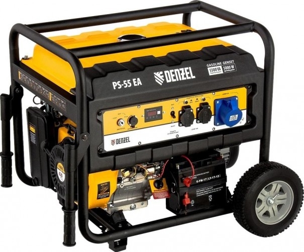 Генератор бензиновый Denzel PS 55 EA 946874, 5 кВт, Желтый детальное изображение - 5