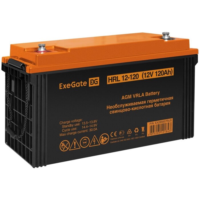 ИБП ExeGate FineSine SX-2500.LCD.AVR.2SH + 2x HRL 12-120 (120Ач) + батарея №7