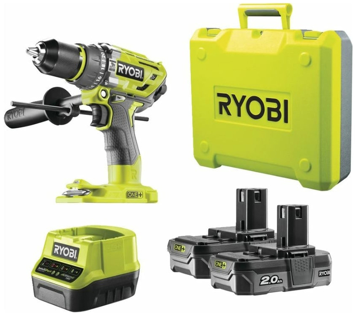 Аккумуляторная дрель-шуруповерт Ryobi R18PD7-220B ONE+ 5133004295, 18 В, 85 Нм, 2 А·ч №1