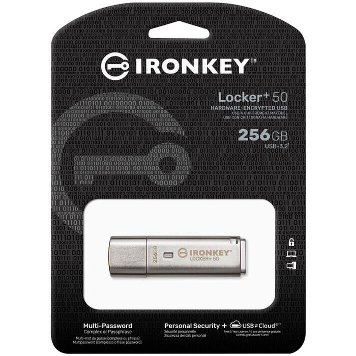 USB Flash накопитель Kingston IronKey Locker+ 50 (IKLP50/256 ГБ) 256 ГБ, серебряный №3