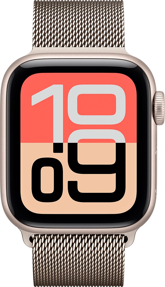 Умные часы Apple Watch SE 3 44 мм, GPS, Starlight Aluminium Case with Natural Milanese Loop, Сияющая звезда/Серебристый детальное изображение - 2