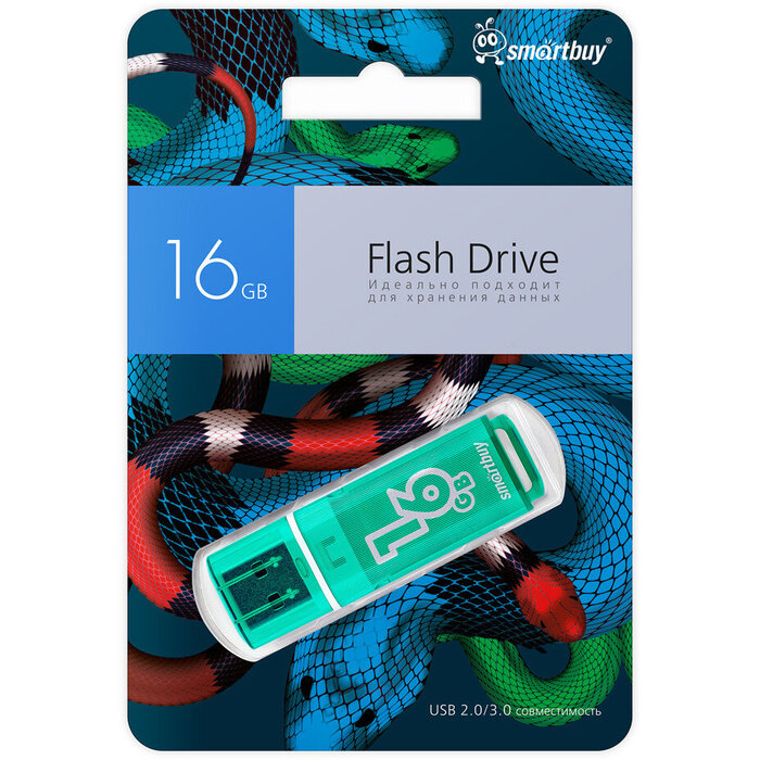 USB Flash накопитель SmartBuy Glossy (SB32GBGS-G) 32 ГБ, зеленый №3