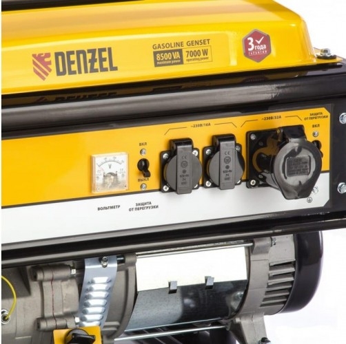 Генератор бензиновый Denzel GE 8900 94639, 7 кВт, Желтый детальное изображение - 8