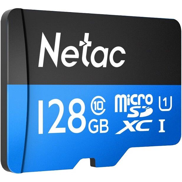 Карта памяти Netac P500 Standard MicroSD + SD адаптер (NT02P500STN-128G-R), 128 Гб детальное изображение - 1