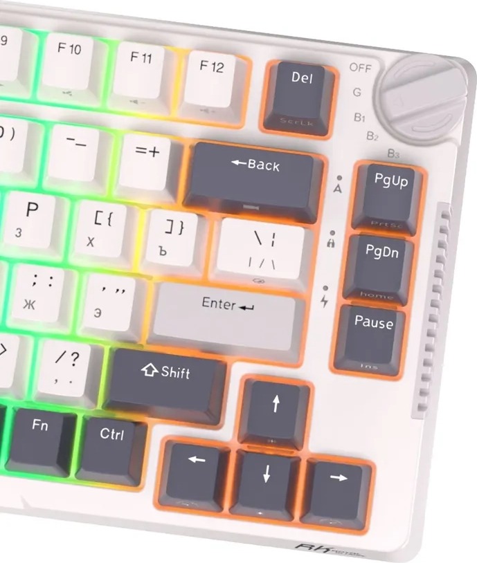 Клавиатура Royal Kludge RKH81 Night, Sky Cyan Switch, Белый детальное изображение - 7