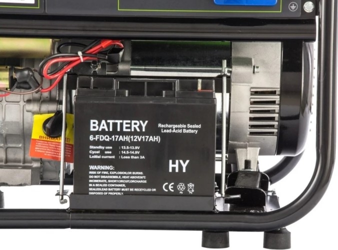 Генератор бензиновый СИБРТЕХ БС-6500Э 94548, 5 кВт, Зеленый детальное изображение - 2