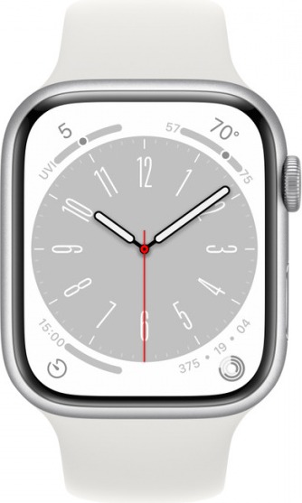 Смарт часы Apple Watch 8 Silver Aluminum Case with Sport Band 45 мм, Серебристый детальное изображение - 2