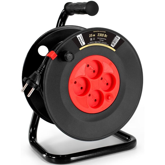 Сетевой удлинитель ExeGate ECS-10-2-25, 25 м, Черный №1