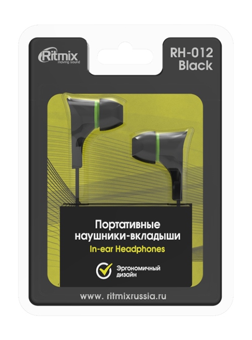 Проводные наушники Ritmix RH-012, Черный детальное изображение - 2