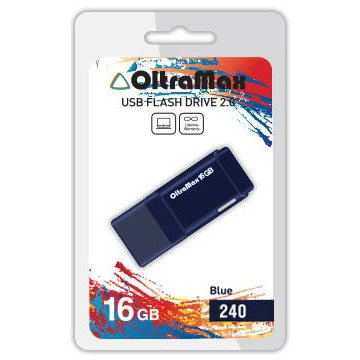 USB Flash накопитель OltraMax 240 16 ГБ, синий детальное изображение - 1