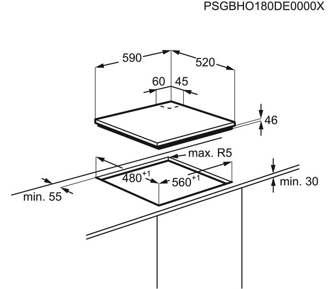 Газовая варочная панель Electrolux GDE 263 YK, Черный детальное изображение - 5