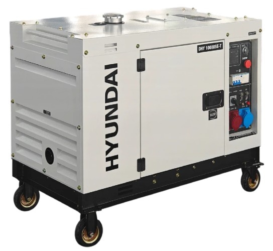 Генератор дизельный с воздушным охлаждением HYUNDAI DHY 10000SE-T, в кожухе, 8 кВт, Белый детальное изображение - 3