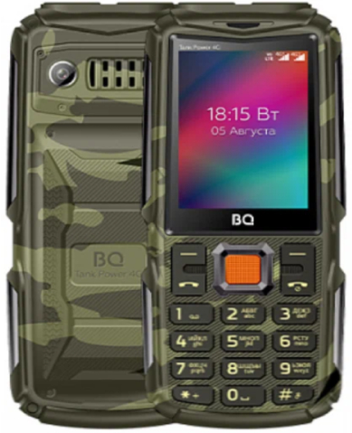 Мобильный телефон BQ 2410L Tank Power 4G, 256 Мб, Камуфляжный/Золотой, Dual mini-SIM детальное изображение - 2
