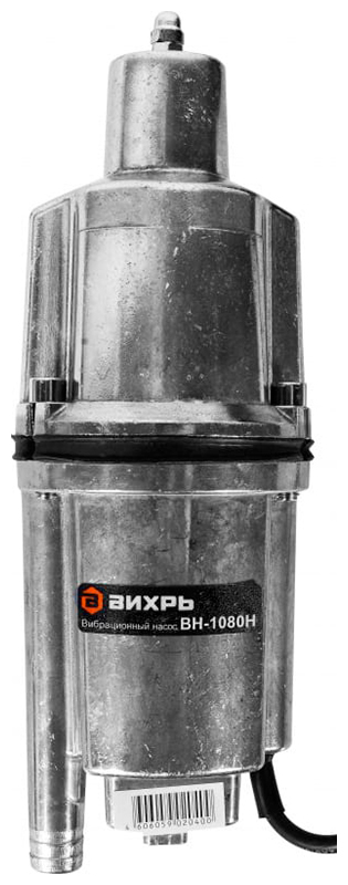 Вибрационный насос Вихрь ВН-1080Н, 18 л/мин, 20 мм, напор 72 м, d=101.6 мм, 280 Вт, Серый детальное изображение - 1